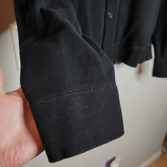James Perse Black Terry Soft Button Front Sweatshirt Jacket Size XL Size 4 - Picture 5 of 15